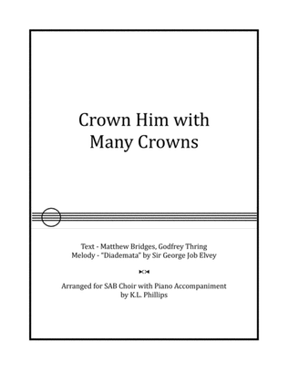 Book cover for Crown Him with Many Crowns - SAB Choir with Piano Accompaniment
