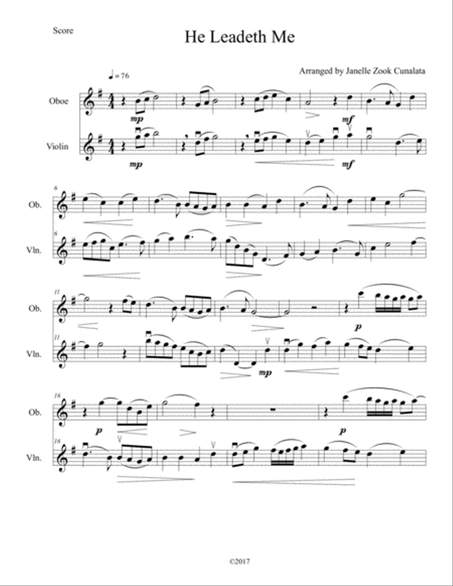 He Leadeth Me (Duet) Woodwind Ensemble scores gallery preview page 1
