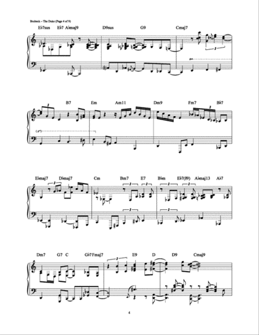 The Duke Piano Solo scores gallery preview page 4