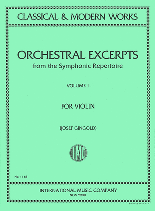 Book cover for Orchestral Excerpts from the Symphonic Repertoire - Volume 1 (for Violin)
