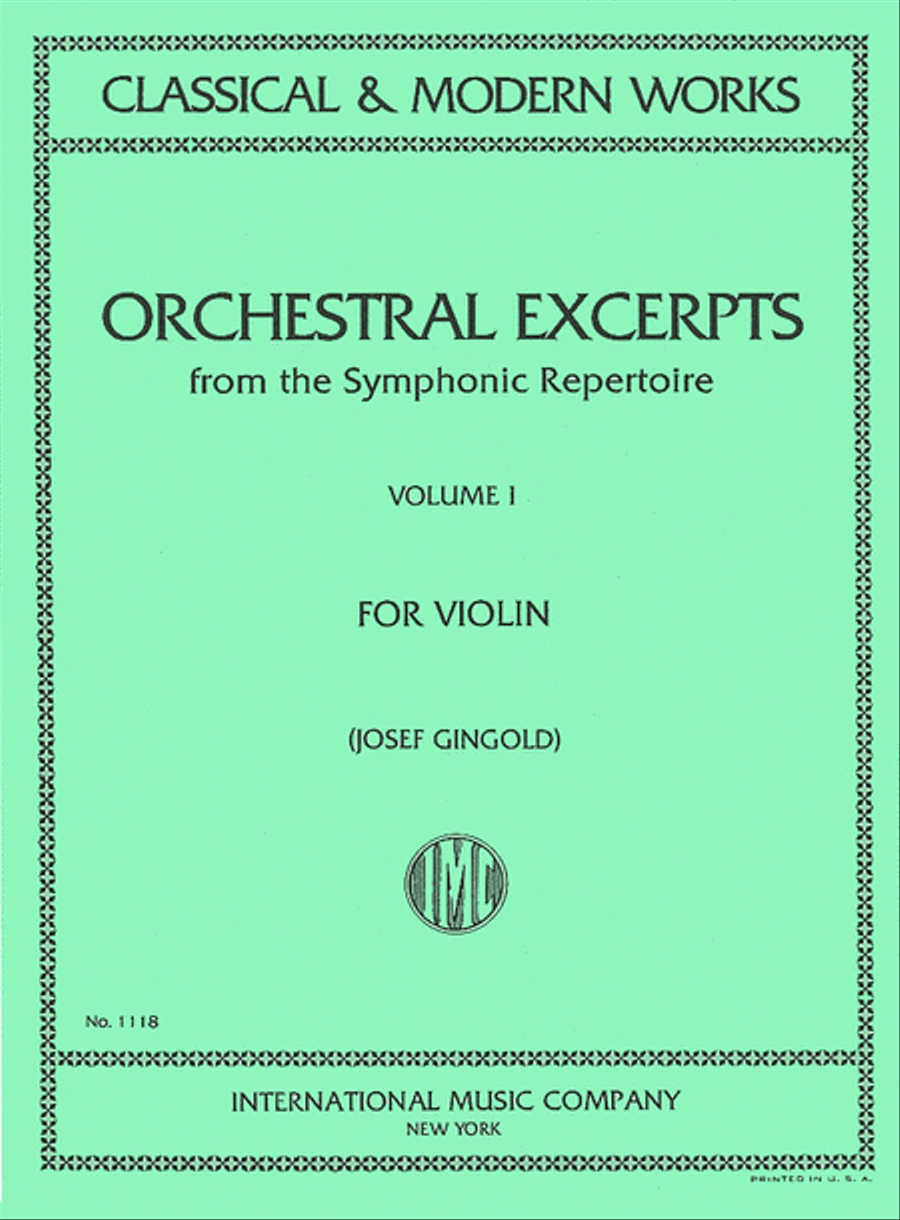 Orchestral Excerpts from the Symphonic Repertoire - Volume 1 (for Violin)