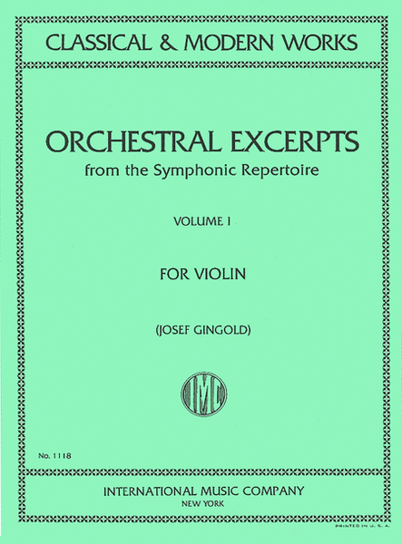 Orchestral Excerpts from the Symphonic Repertoire - Volume 1 (for
