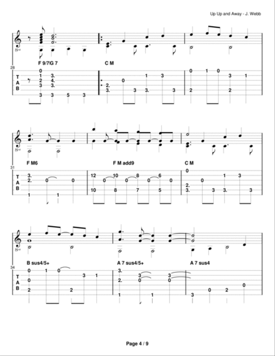 Up, Up And Away Electric Guitar scores gallery preview page 4