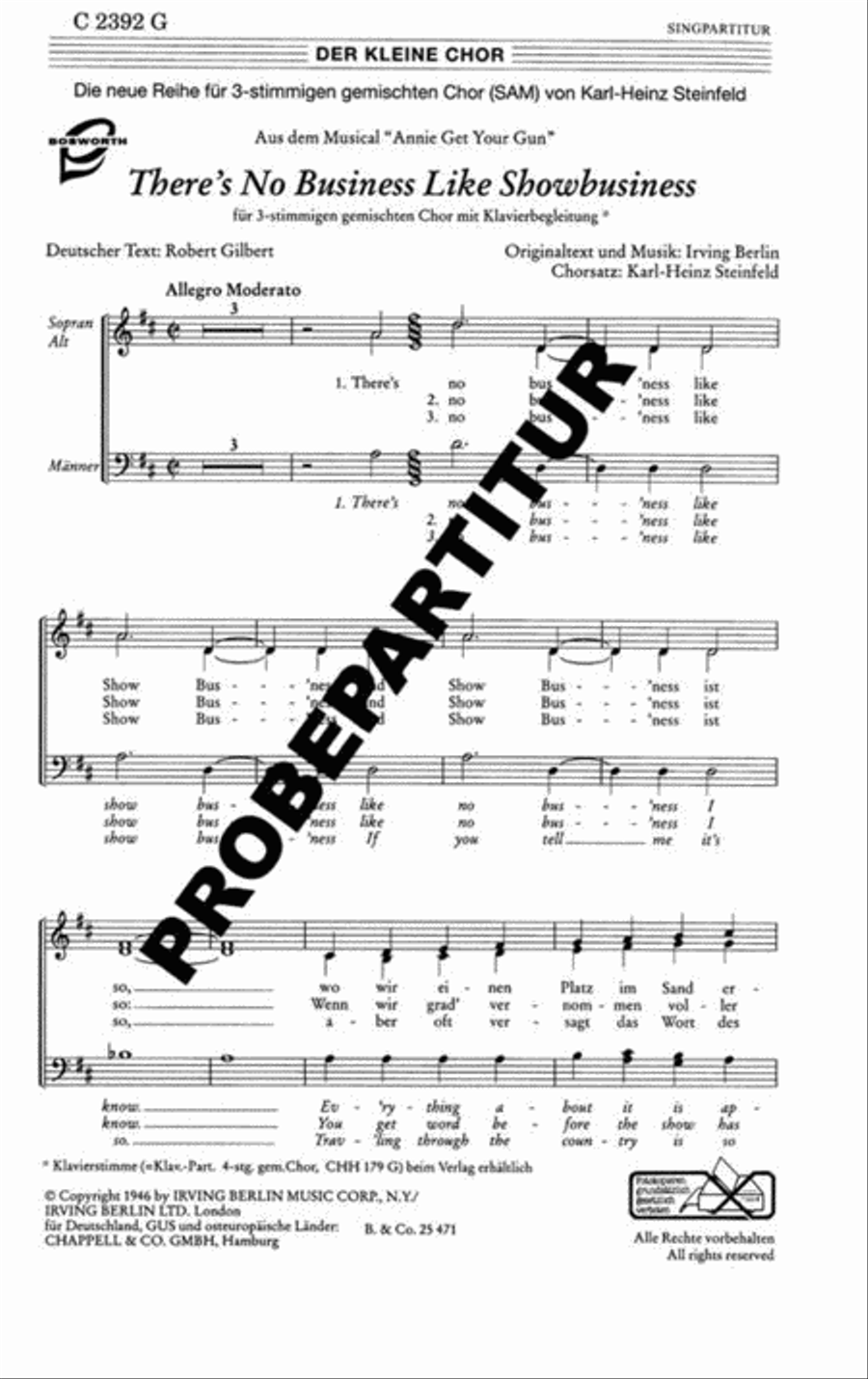 There's No Business Like Showbusiness Mixed Choir scores gallery preview page 1