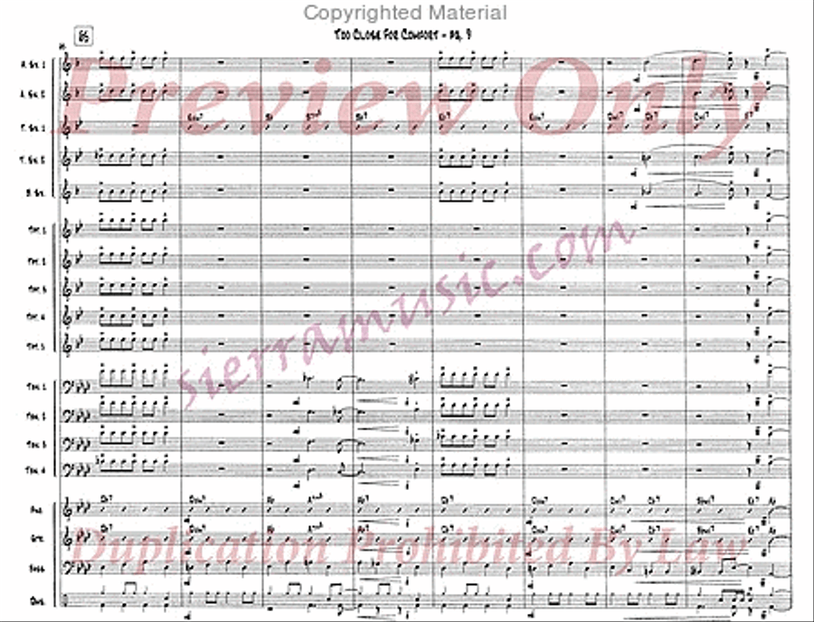 Too Close For Comfort Too Close For Comfort Big Band scores gallery preview page 10