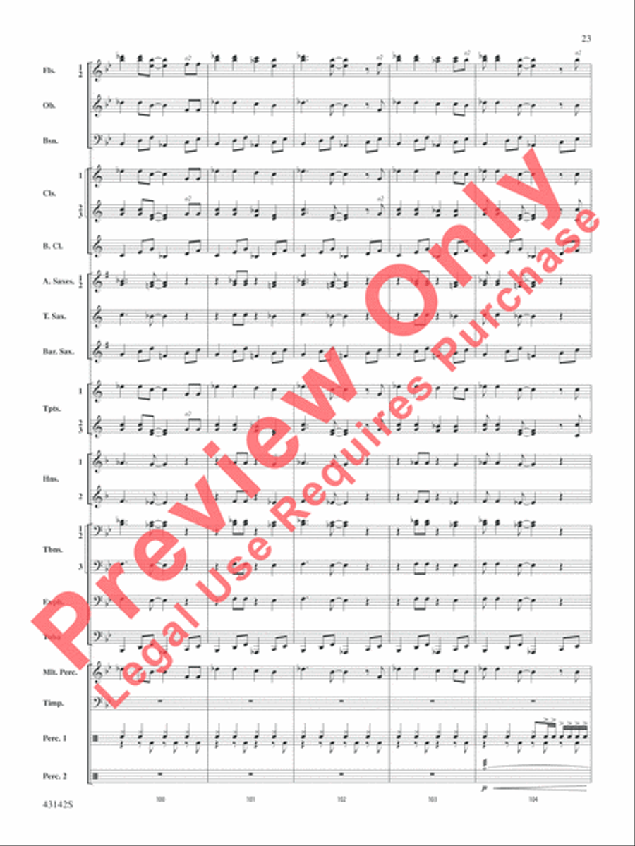 The Doors on Tour Concert Band scores gallery preview page 24