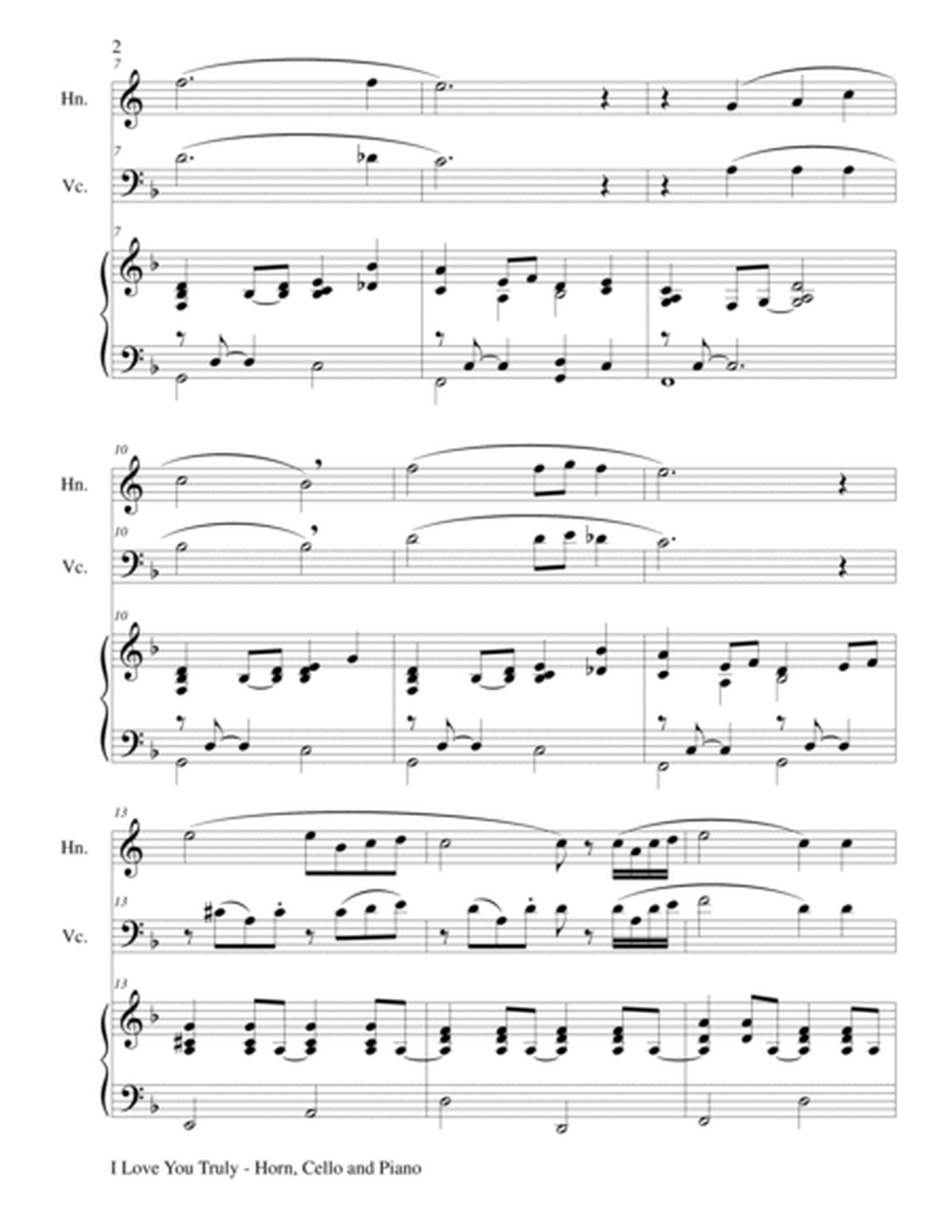 I LOVE YOU TRULY (Trio – French Horn, Cello, and Piano with Score and Parts) image number null