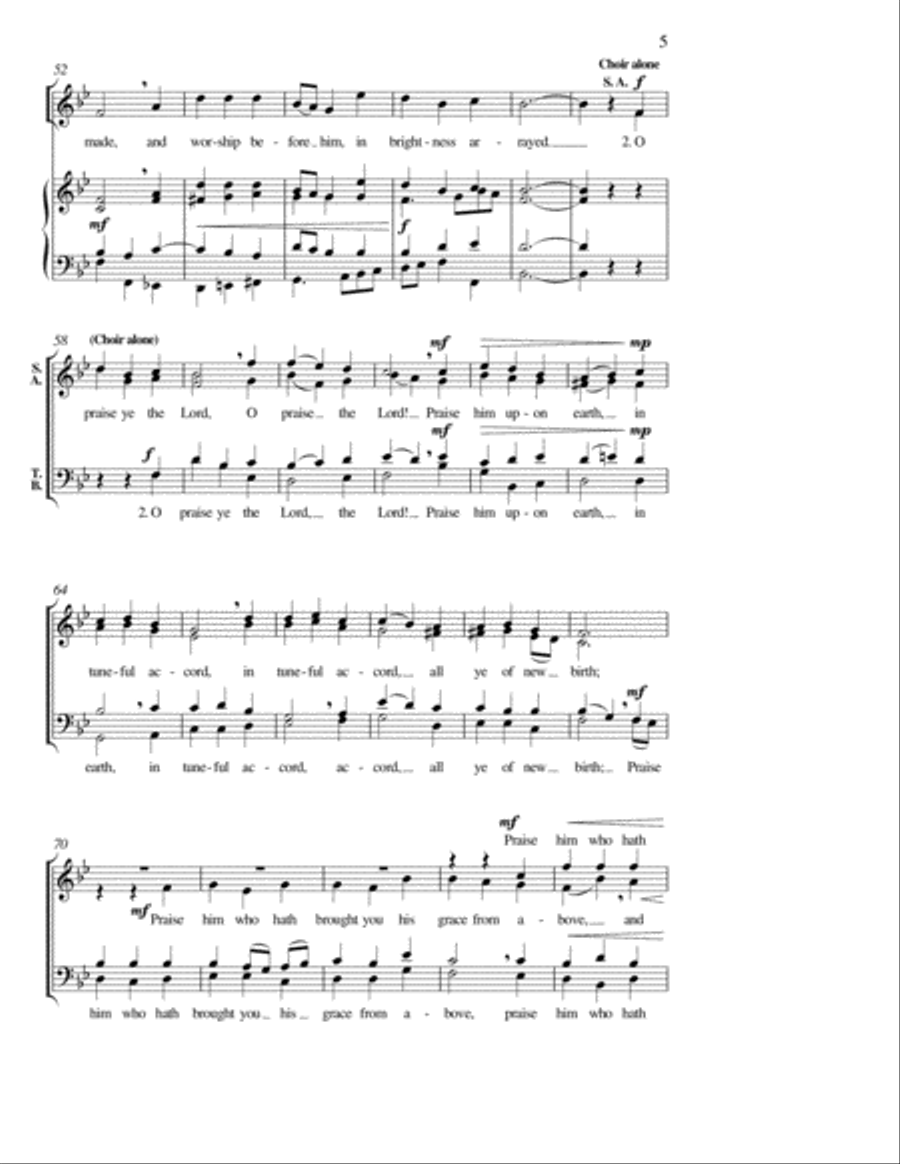 O Praise Ye the Lord! 4-Part scores gallery preview page 2