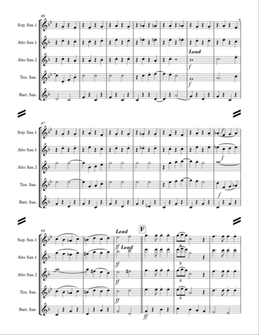We Need A Little Christmas Saxophone Quartet scores gallery preview page 6