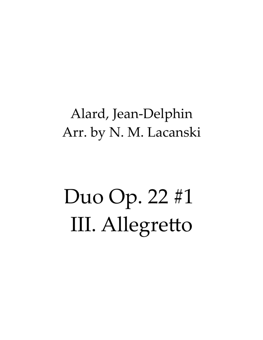 Duo Op. 22 #1 III. Allegretto image number null