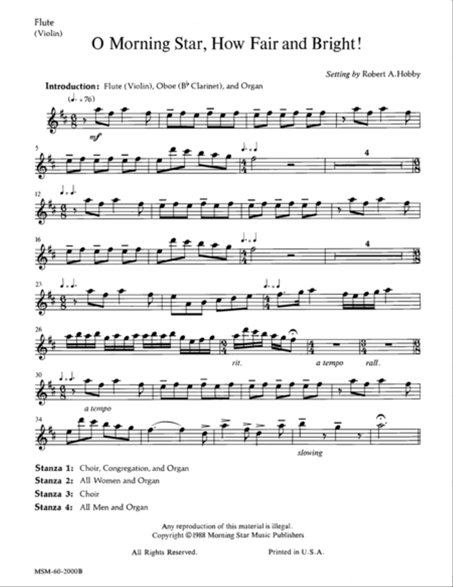 O Morning Star, How Fair and Bright Choir scores gallery preview page 1