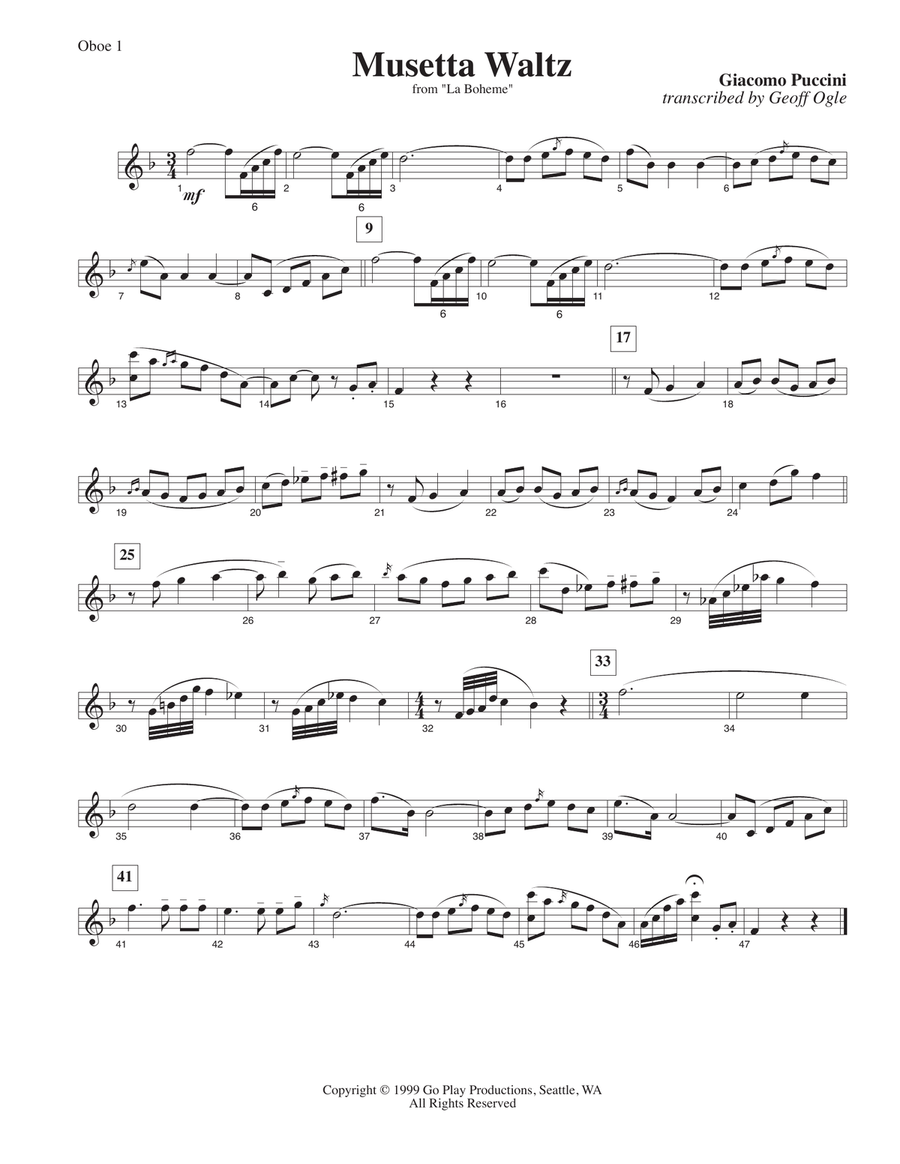 Musetta Waltz from La Boheme Small Ensemble scores gallery preview page 5
