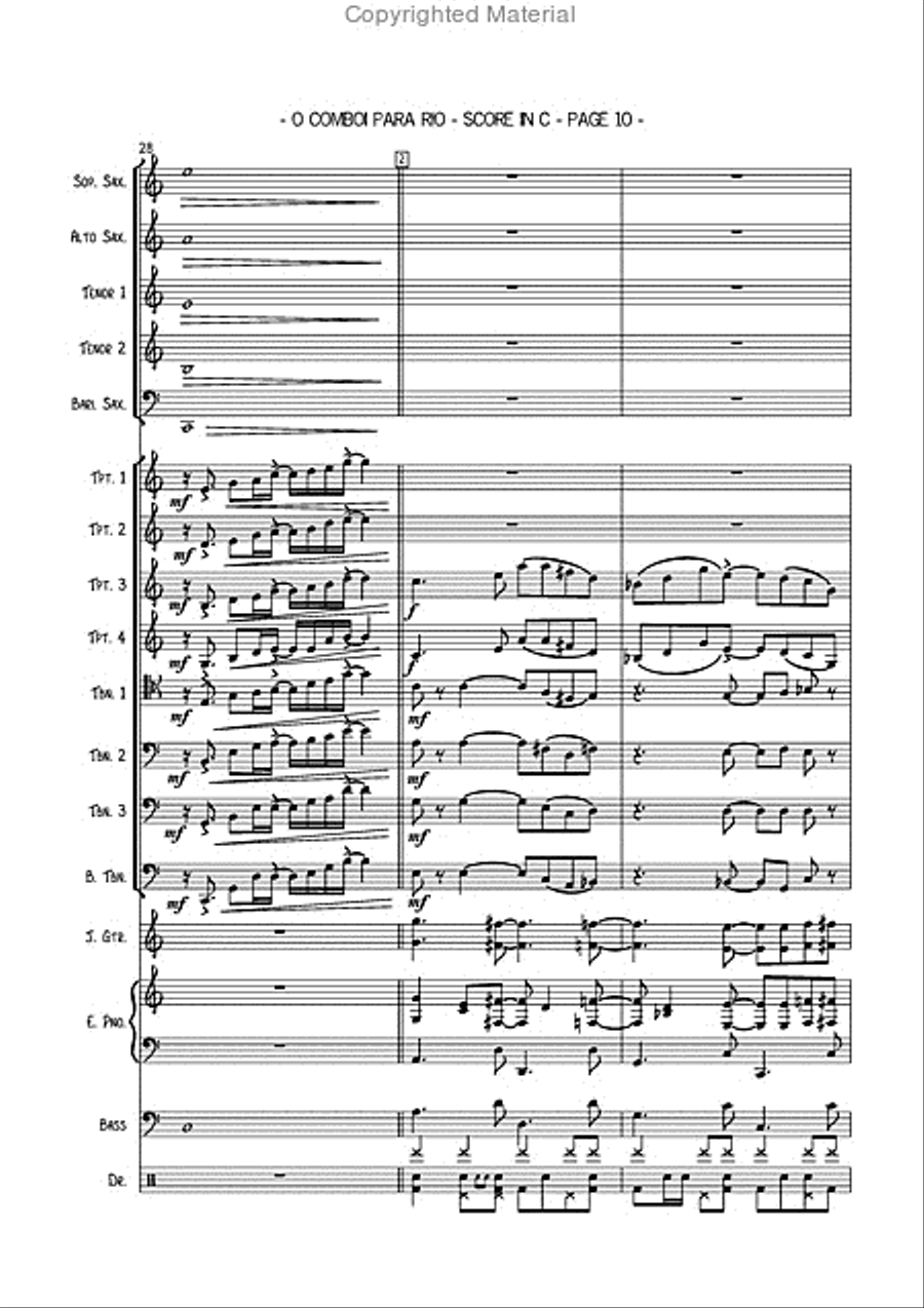 O comboi para rio O comboi para rio Jazz Ensemble scores gallery preview page 11