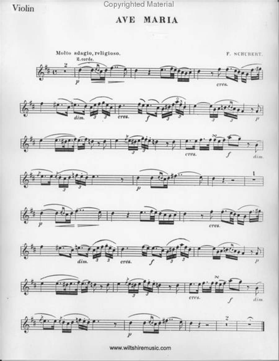 Ave Maria Ave Maria Violin Solo scores gallery preview page 2