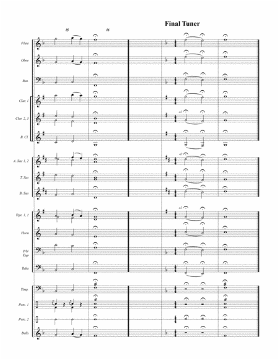 CONCERT TUNER IN F (young concert band warm up; very easy; score & parts & license) image number null