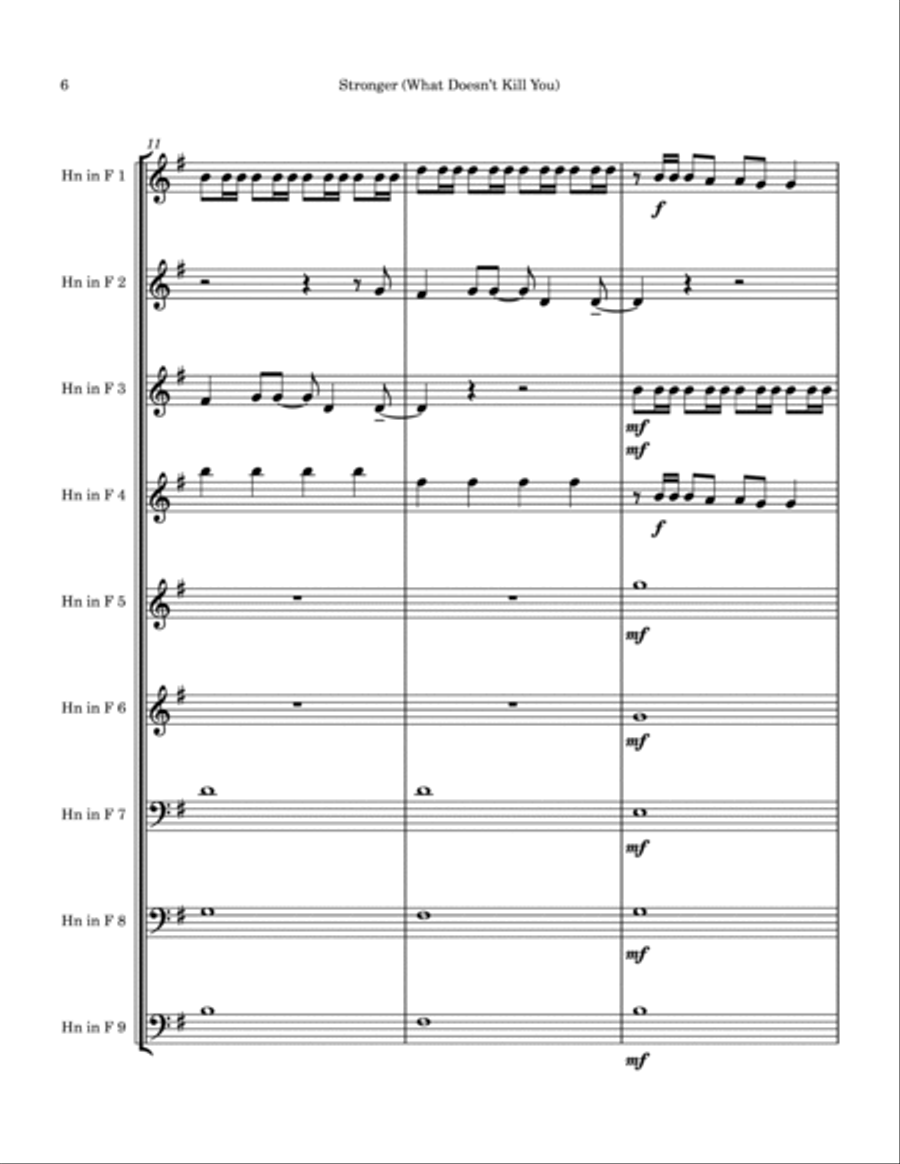 Stronger (what Doesn't Kill You) Brass Ensemble scores gallery preview page 6