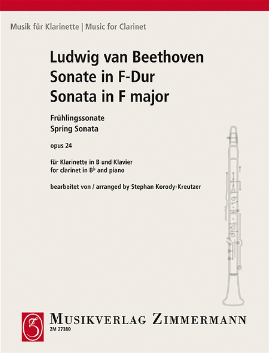 Sonata in F major (Spring Sonata) Clarinet Solo scores gallery preview page 1