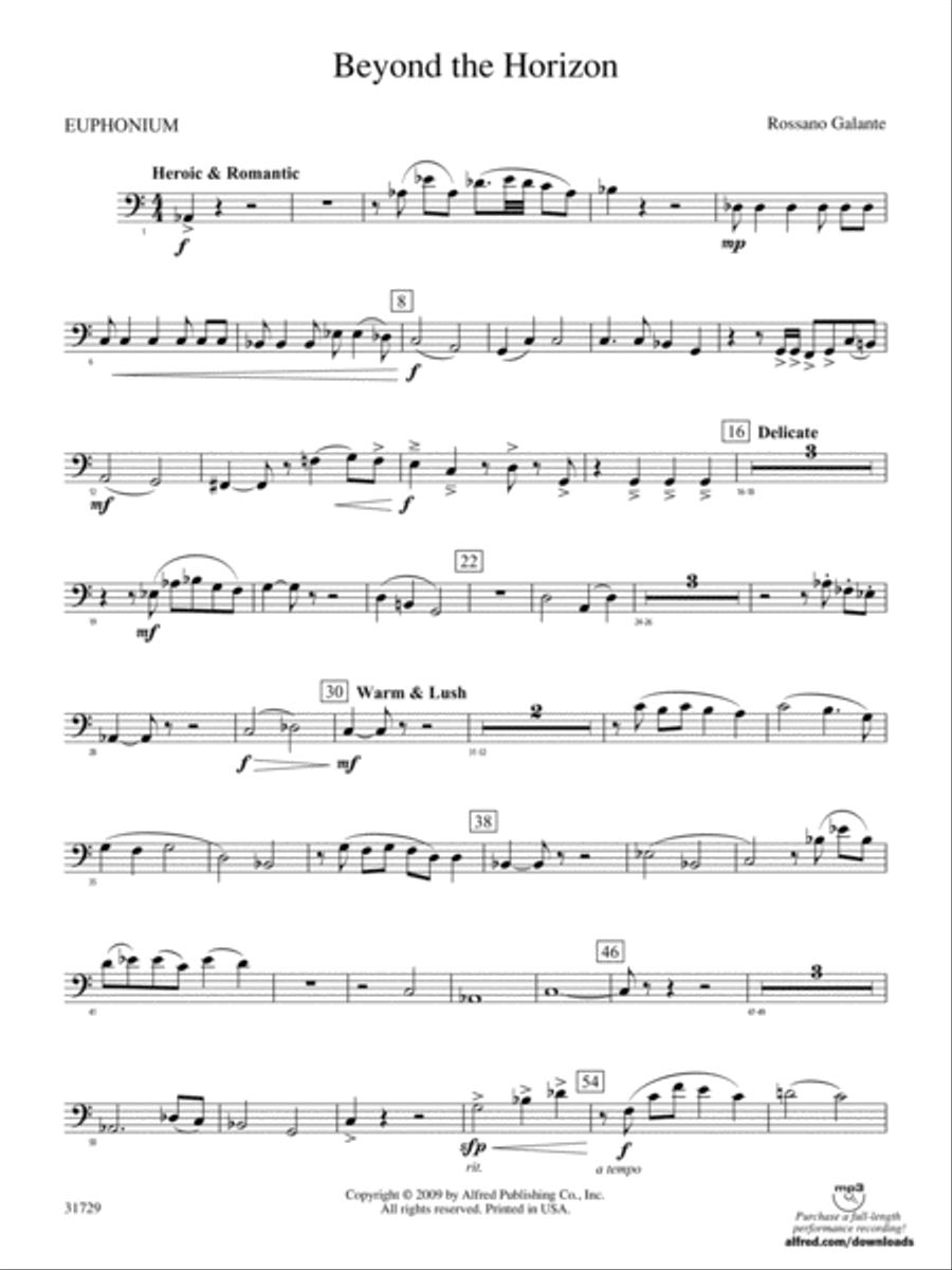 Beyond the Horizon: Baritone B.C. Concert Band scores gallery preview page 1