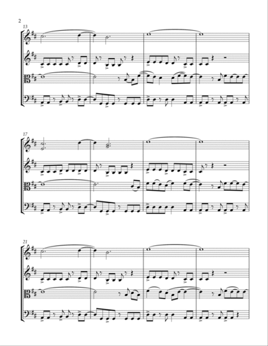 Beautiful Day Beautiful Day String Quartet scores gallery preview page 3