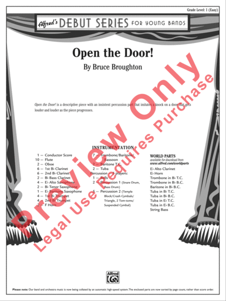 Open the Door! Open the Door! Concert Band scores gallery preview page 2
