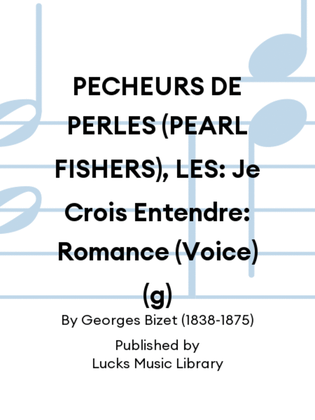 Book cover for PECHEURS DE PERLES (PEARL FISHERS), LES: Je Crois Entendre: Romance (Voice) (g)