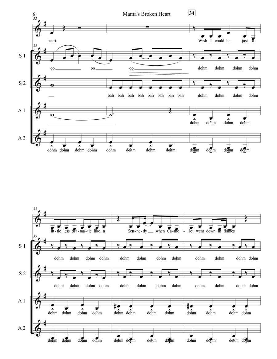 Mama's Broken Heart Mama's Broken Heart SSA scores gallery preview page 6