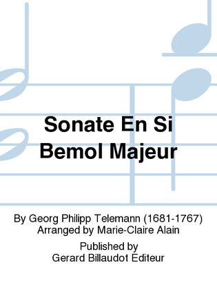 Sonate En Si Bemol Majeur