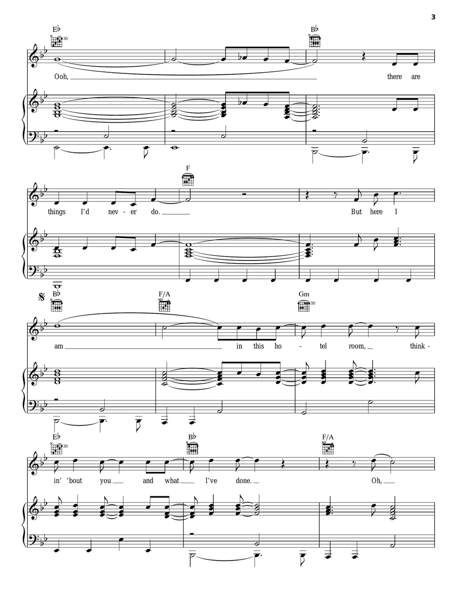 Things I'd Never Do Piano, Vocal, Guitar scores gallery preview page 3