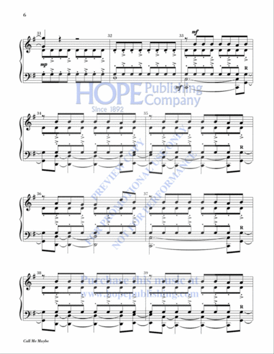Call Me Maybe 5-Octaves scores gallery preview page 7