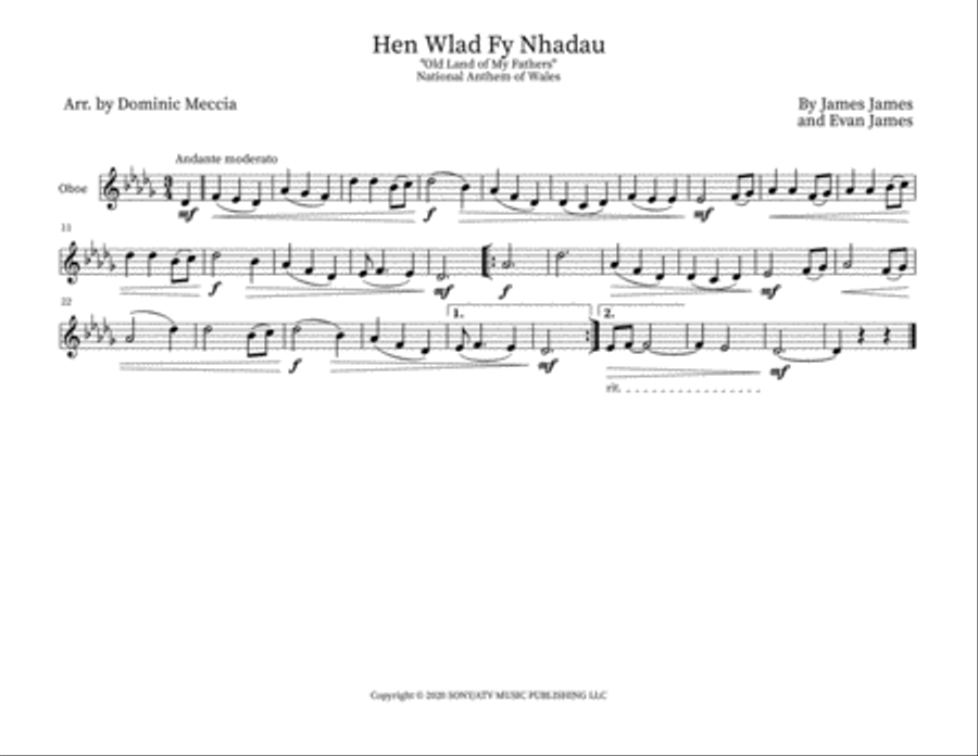 Hen Wlad Fy Nhadau Woodwind Trio scores gallery preview page 3