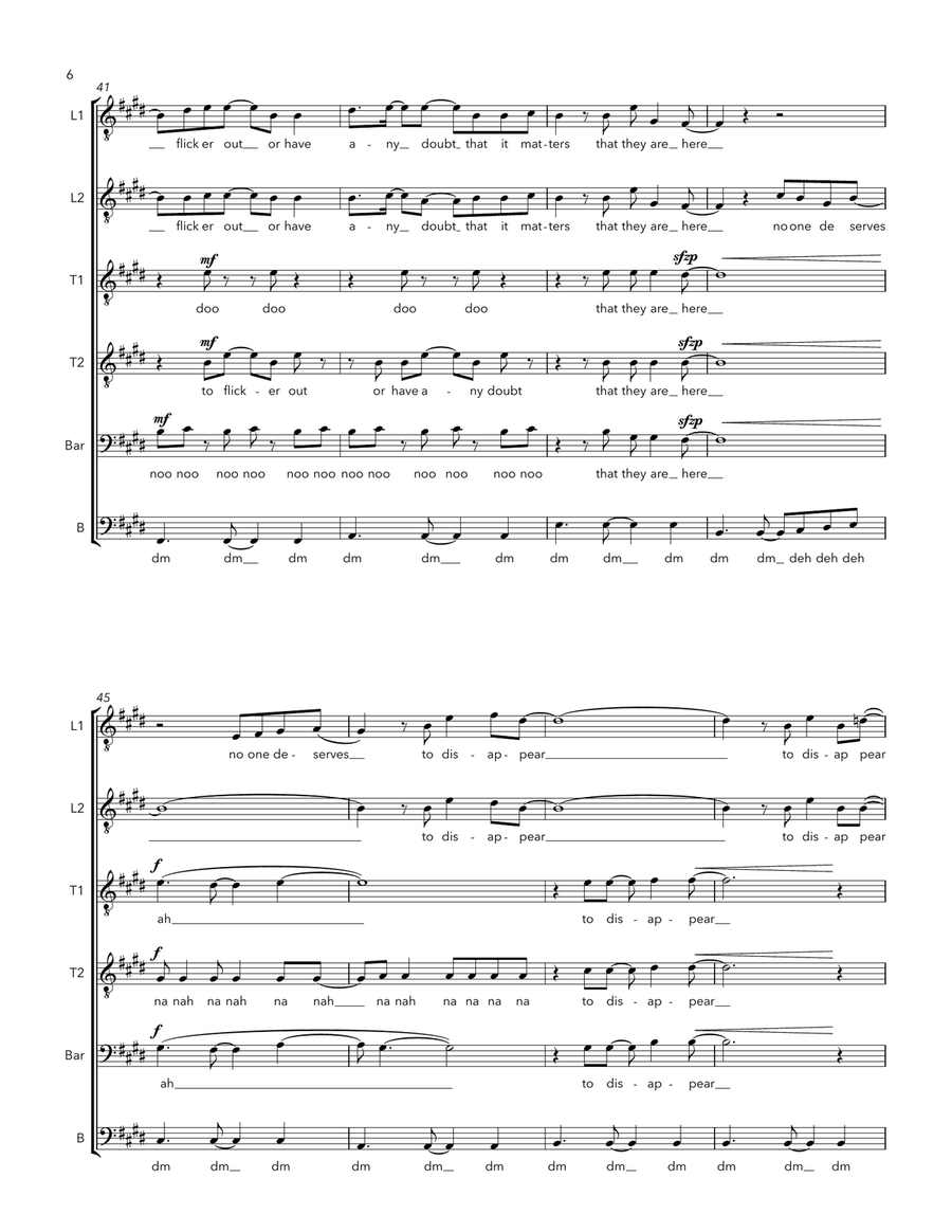 Disappear TTBB scores gallery preview page 6