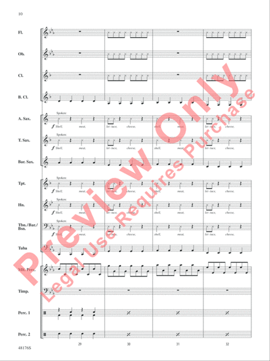 It's Raining Tacos Concert Band scores gallery preview page 11