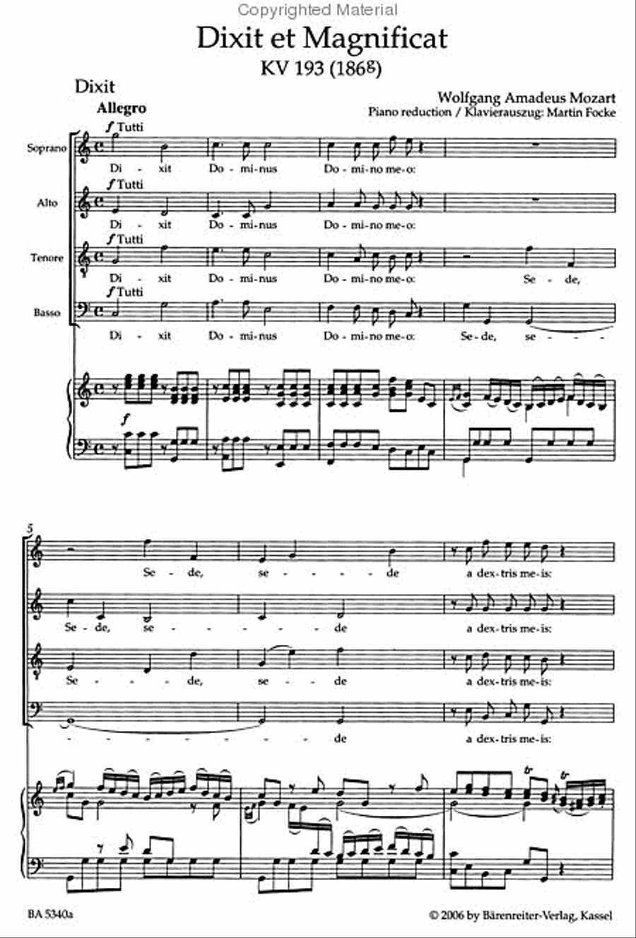 Dixit et Magnificat 4-Part scores gallery preview page 2