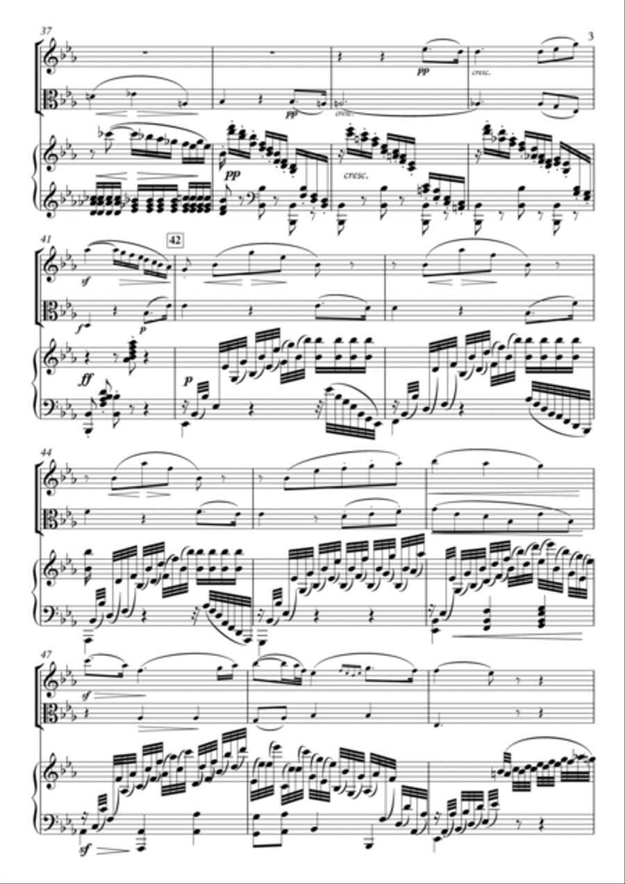 Adagio from Trio Op.11 for Violin (Clarinet), Viola & Piano Small Ensemble scores gallery preview page 3