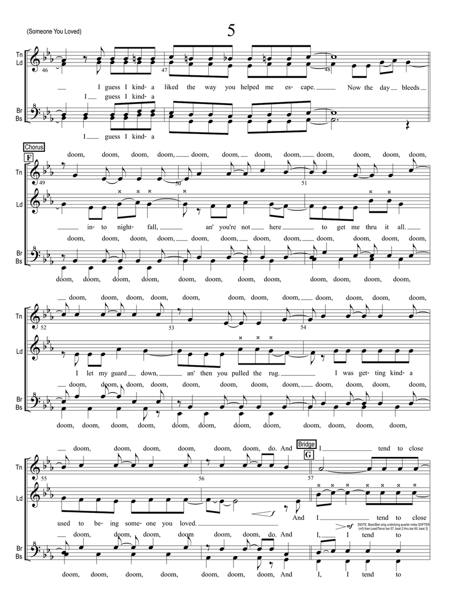Someone You Loved Someone You Loved SSAA scores gallery preview page 5