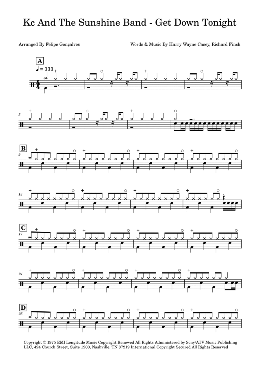 Get Down Tonight Drum Set scores gallery preview page 1