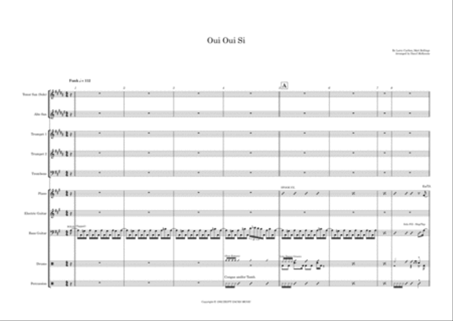 Oui Oui Si Tenor Saxophone scores gallery preview page 1