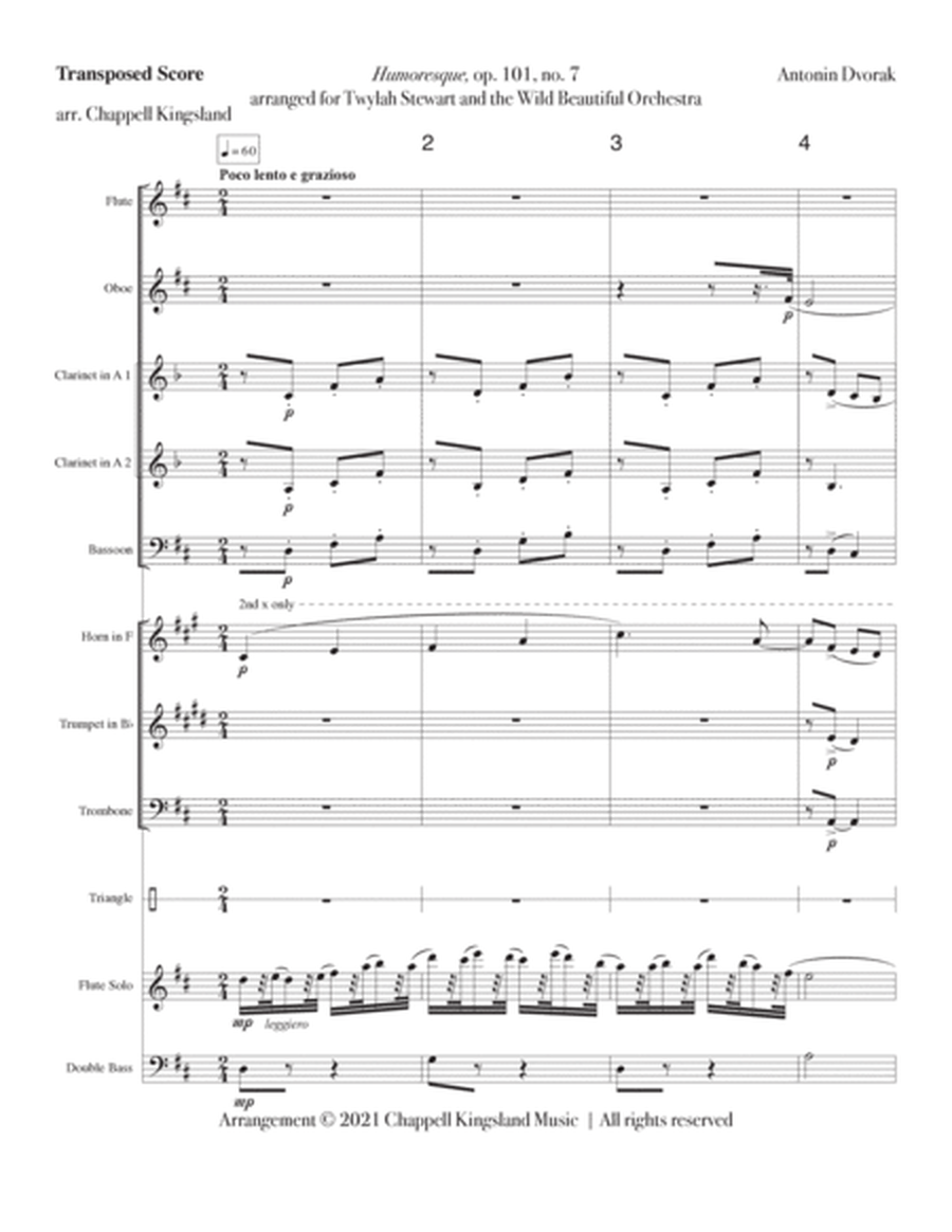 Dvorak Humoresque - arr. for Flute Soloist and Chamber Orchestra