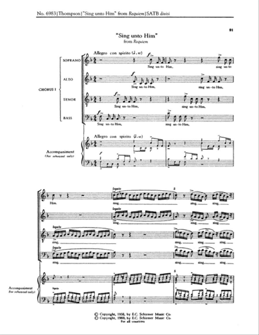 Sing unto Him Sing unto Him Divisi scores gallery preview page 2