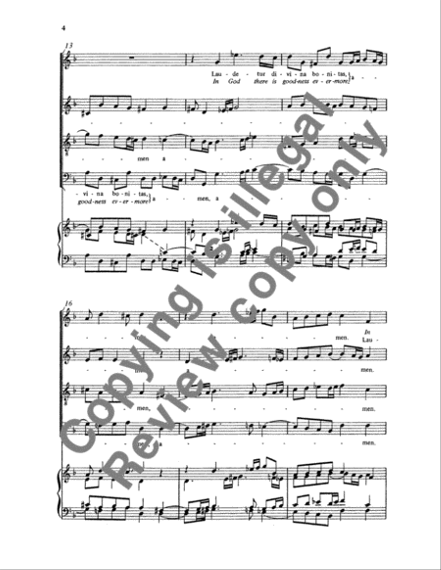 Sanctum Domini Dei nomen est (Lord God, we praise thy holy name) 4-Part scores gallery preview page 4