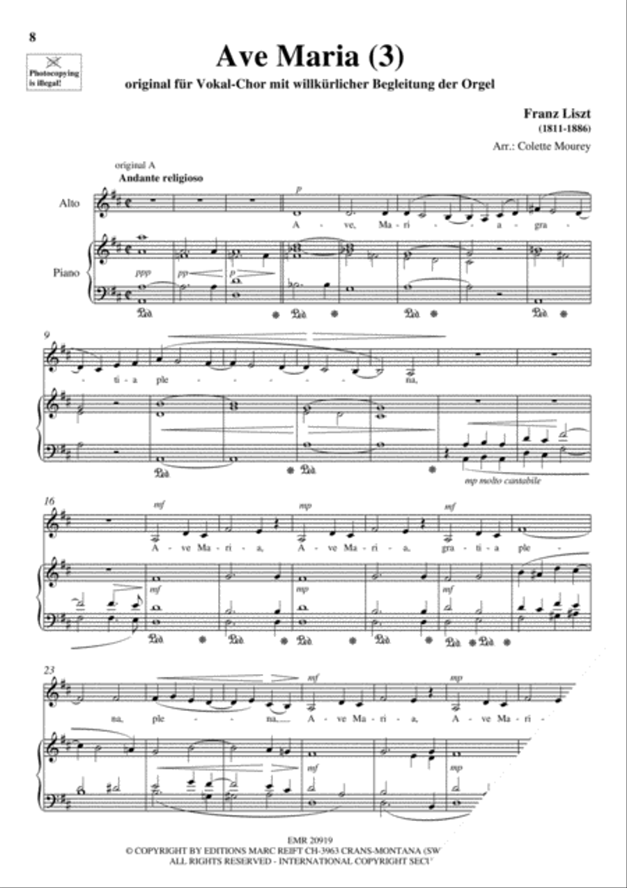 100 Ave Maria Volume 6 Alto Voice scores gallery preview page 6