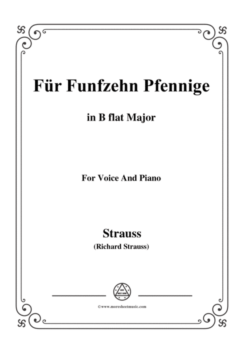 Richard Strauss-Für Funfzehn Pfennige in B flat Major,for Voice and Piano image number null
