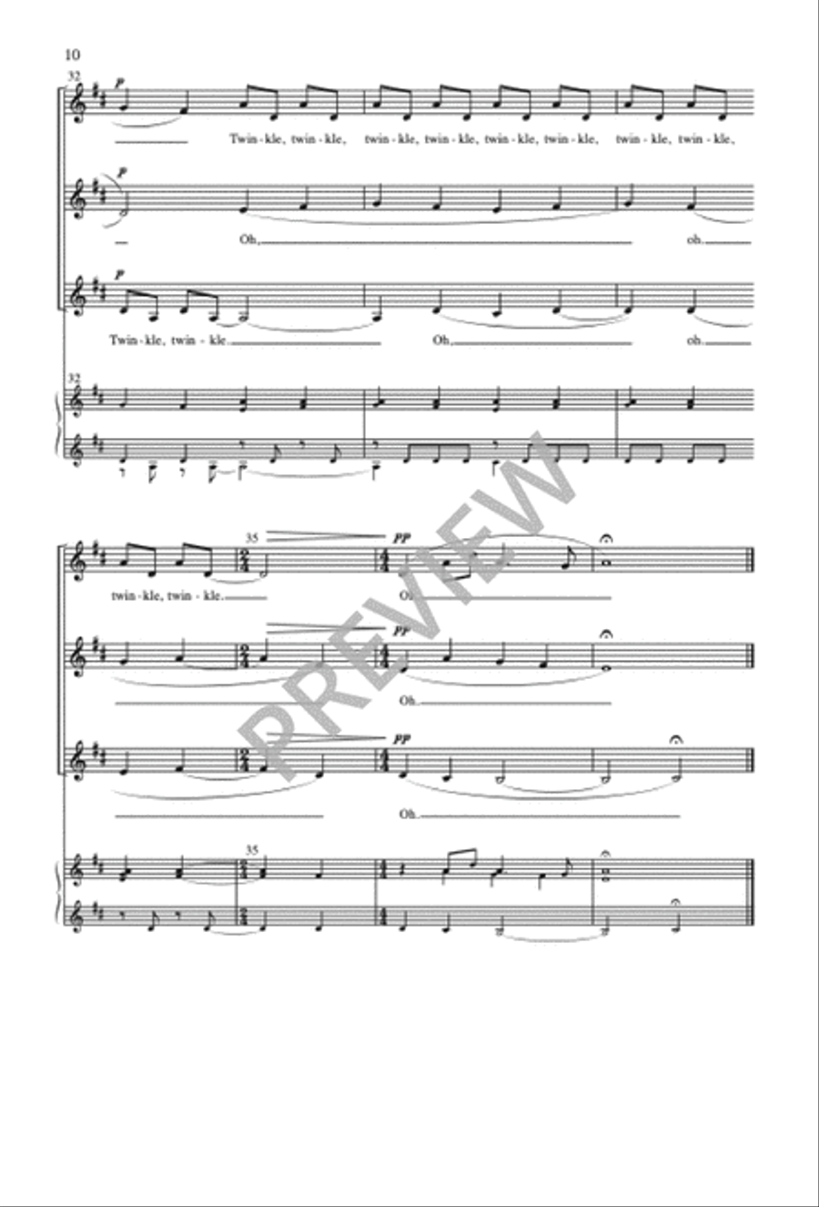 Twinkle, Twinkle, Little Star - SSA edition SSAA scores gallery preview page 10