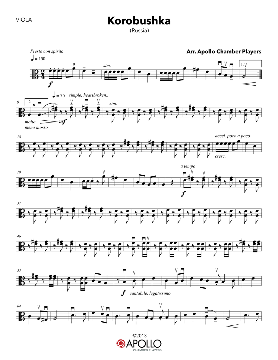 Korobushka String Quartet scores gallery preview page 5