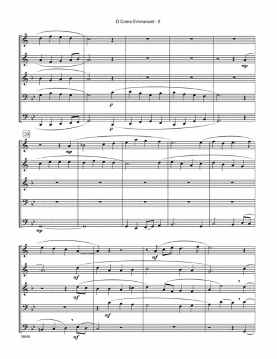 O Come Emmanuel O Come Emmanuel Horn scores gallery preview page 3