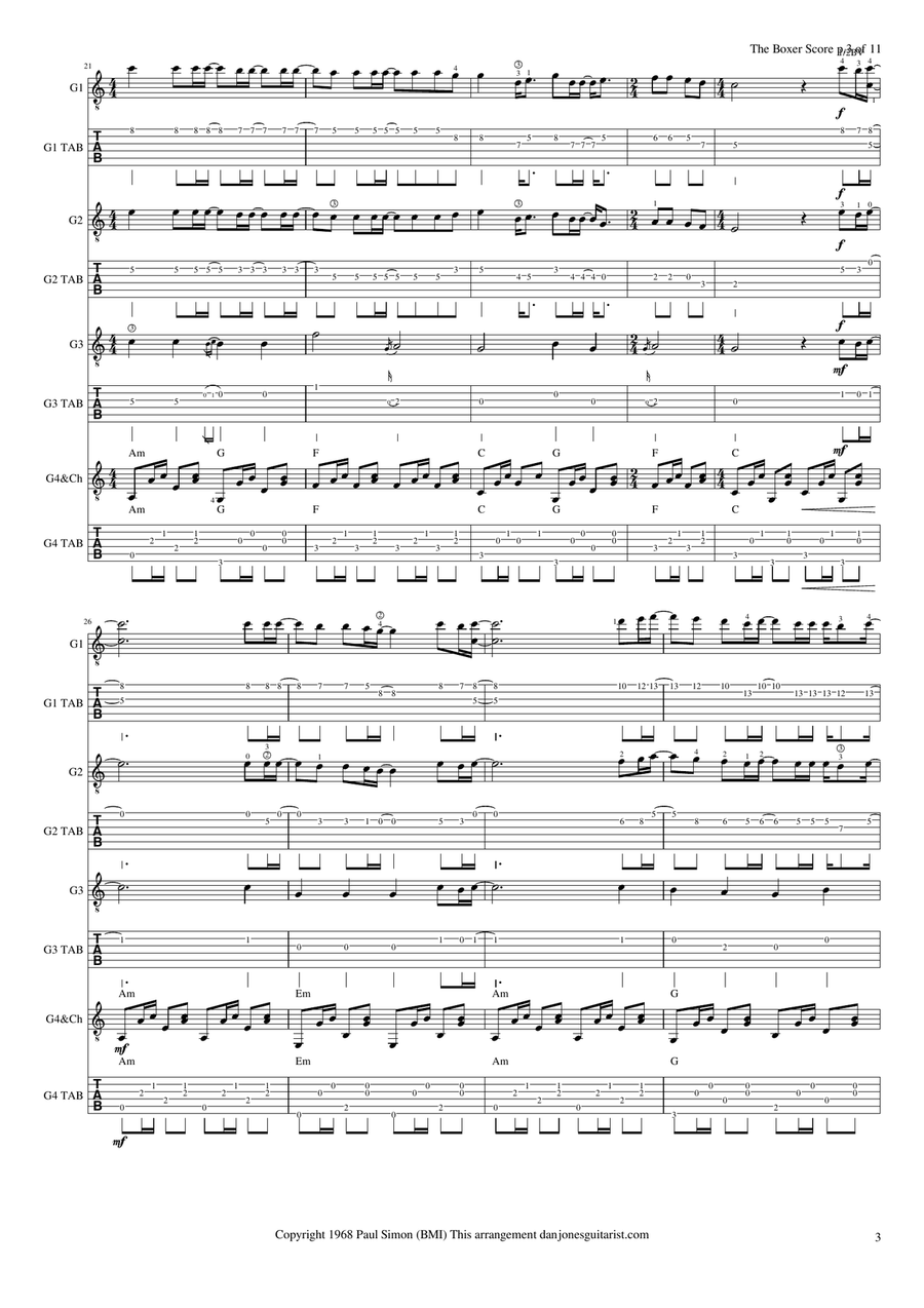 The Boxer Guitar Ensemble scores gallery preview page 3