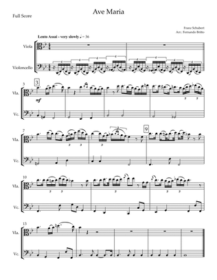 Ave Maria (Franz Schubert) for Viola & Cello Duo