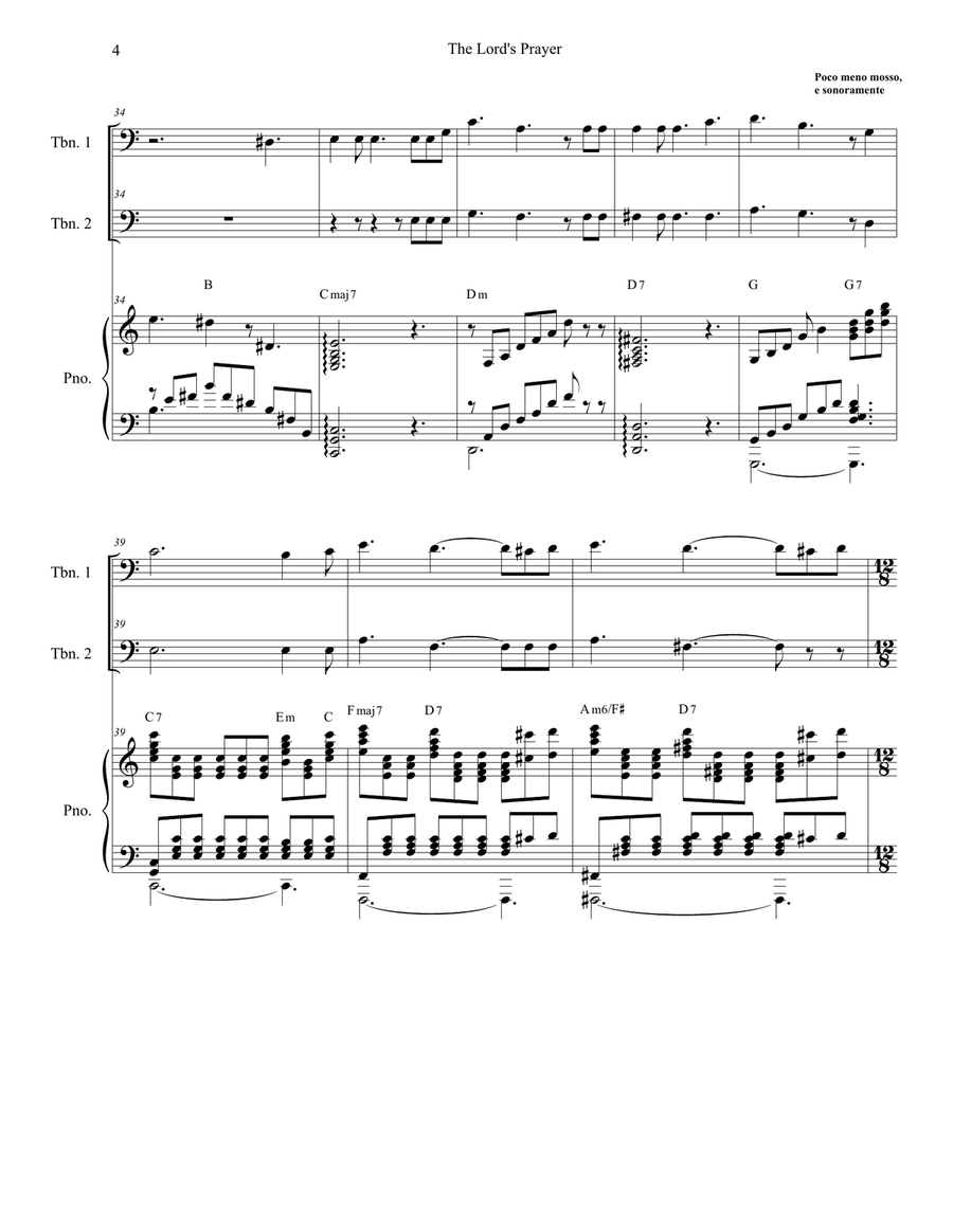 The Lord's Prayer Trombone Duet scores gallery preview page 4