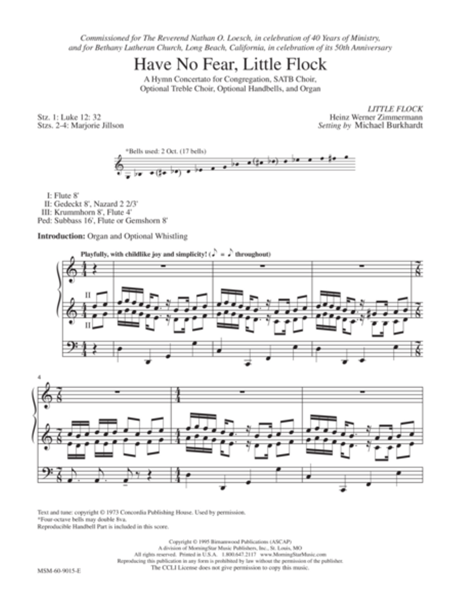 Have No Fear, Little Flock (Downloadable Full Score and Instrumental Parts) Choir scores gallery preview page 1