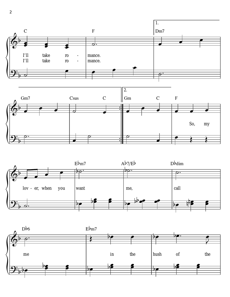 I'll Take Romance Easy Piano scores gallery preview page 2